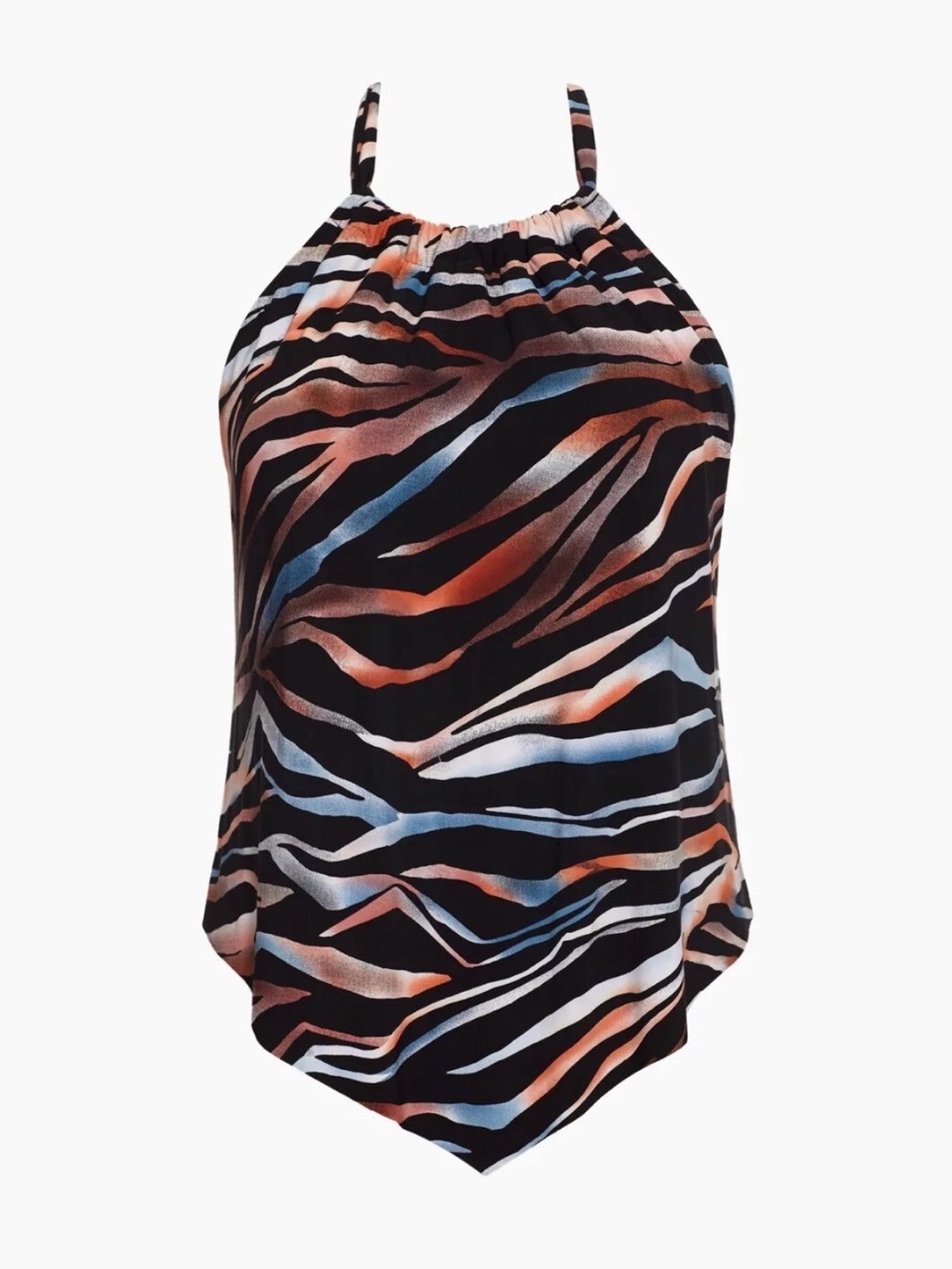 Magicsuit Tigress Nicole Tankini Top - Size 16 NWOT Coral Black Blue - Picture 2 of 10